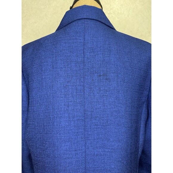 HENRY LEE Vintage Blazer Skirt Suit Set Cobalt Blue Sz Petite 12 Office READ - Picture 5 of 16